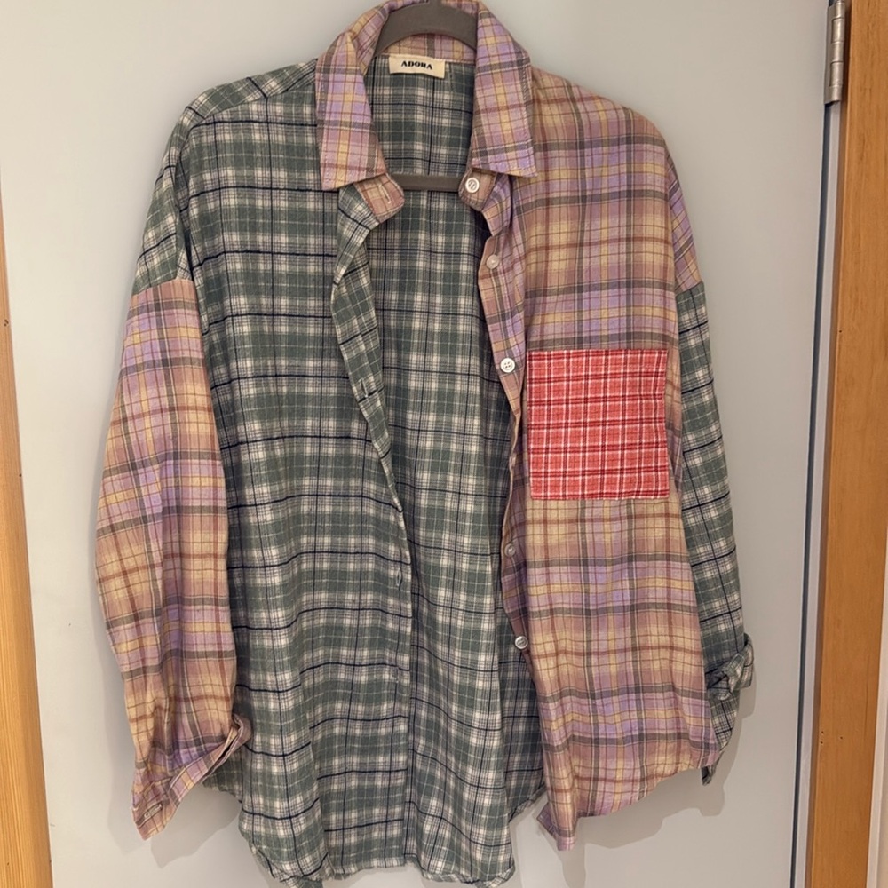 Mixed flannel shirt